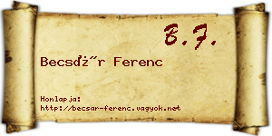 Becsár Ferenc névjegykártya